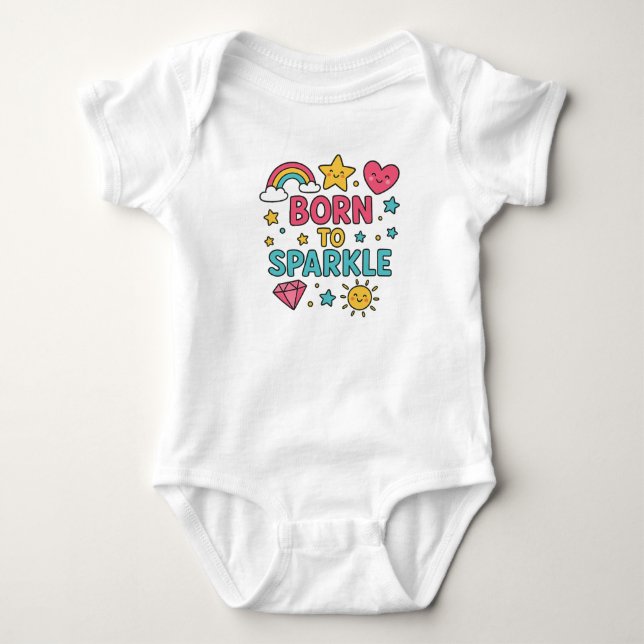 Geboren zu Sparkle Baby Strampler (Vorderseite)