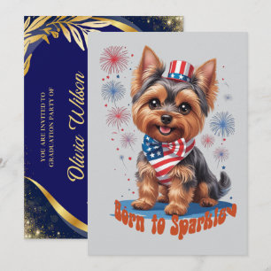 Geboren zu Sparkle - Niedlich 4. Juli Party Einlad Einladung