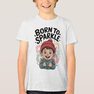 Geboren zu Sparkle Niedlich Boy mit Fireworks Tri-Blend Shirt