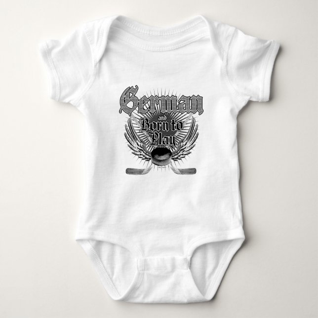 Geboren zu spielen (Deutsch) Baby Bodysuit Strampler (Vorderseite)