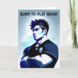 "Geboren zu spielen Rugby" - Grußkarte Rugby Feiertagskarte