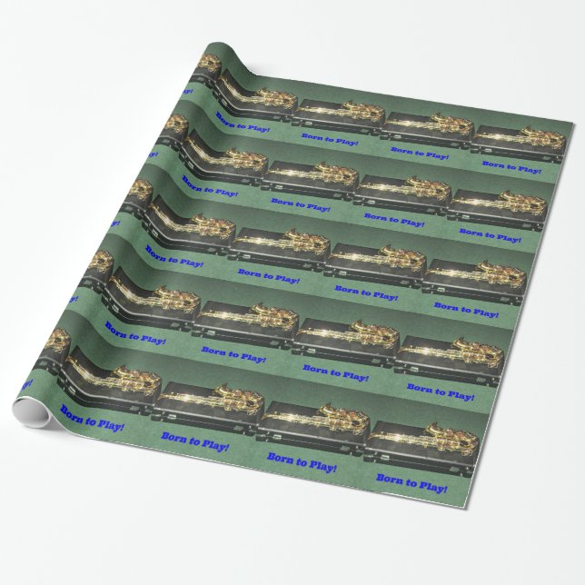 Geboren zu spielen (Saxaphone) Geschenkpapier (Ungerollt)