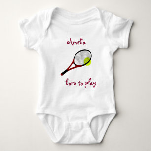 Geboren zu spielen, Tennisball und Racquet, person Baby Strampler