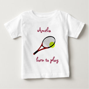 Geboren zu spielen, Tennisball und Racquet, person Baby T-shirt