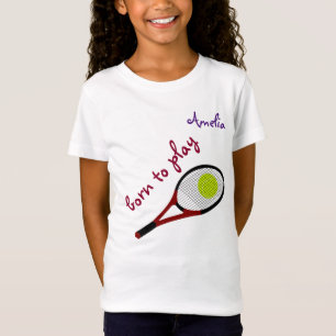 Geboren zu spielen, Tennisball und Racquet, person T-Shirt