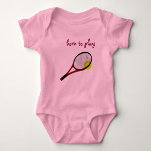 Geboren zu spielen, Tennisball und Racquet, Trendr Baby Strampler