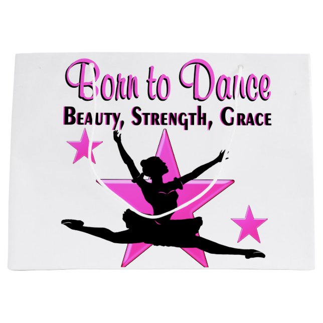 GEBOREN ZU TANZEN GROßE GESCHENKTÜTE (Vorderseite)