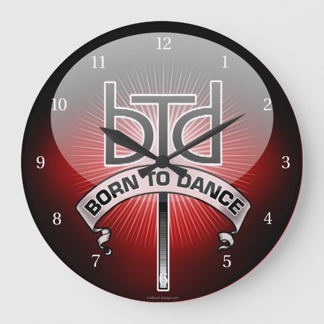 Geboren zu tanzen große wanduhr (Vorderseite)