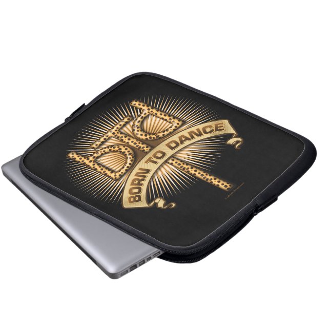 Geboren zu tanzen (Leopard) Laptopschutzhülle (Vorne Knopf)