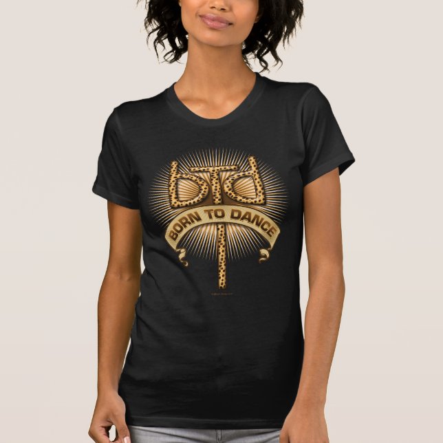 Geboren zu tanzen (Leopard) T-Shirt (Vorderseite)