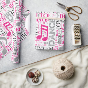 Geboren zu tanzen Rosa/Schwarz-ID277 Geschenkpapier