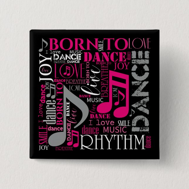 Geboren zu Tanzpink ID277 Button (Vorderseite)