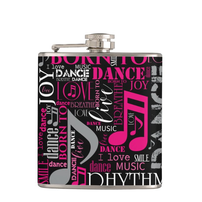 Geboren zu Tanzpink ID277 Flachmann (Vorderseite)