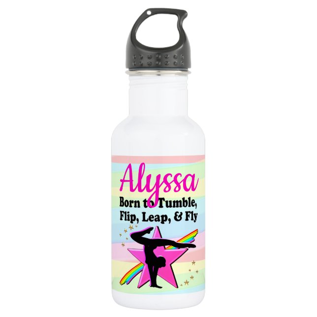 GEBOREN ZU TUMBLE, GEDREHT, ABSCHLIESSEN UND FLIEG EDELSTAHLFLASCHE (Vorderseite)