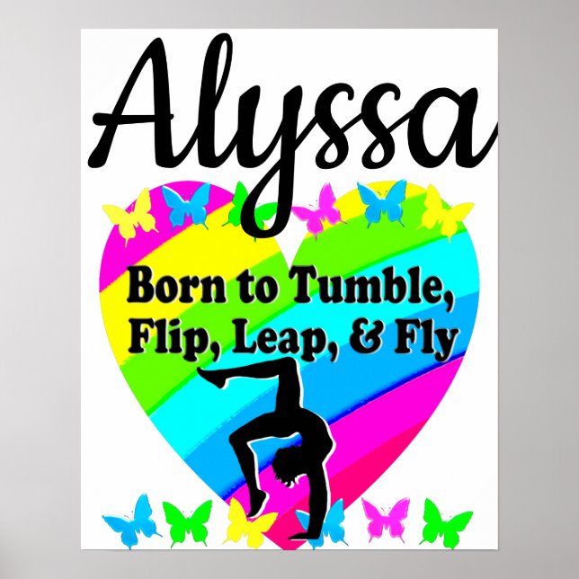 GEBOREN ZU TUMBLE GYMNAST GIRL DESIGN POSTER (Vorne)