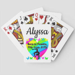 GEBOREN ZU TUMBLE GYMNAST GIRL DESIGN SPIELKARTEN