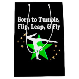 GEBOREN ZU TUMBLE GYMNASTICS-DESIGN MITTLERE GESCHENKTÜTE