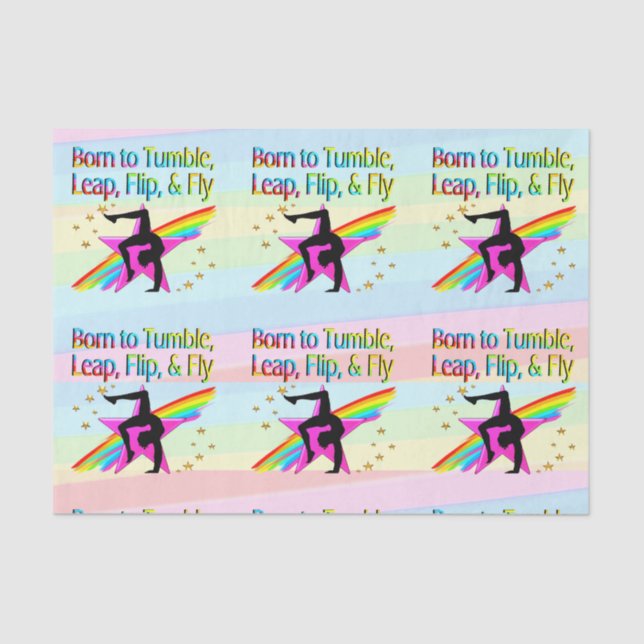 GEBOREN ZU TUMBLE GYMNASTICS-GEWEBEPAPIER SEIDENPAPIER (Vorderseite)