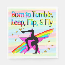 GEBOREN ZU TUMBLE GYMNASTIK NAPKINS SERVIETTE