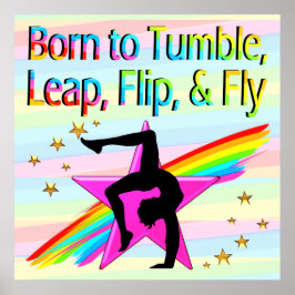 GEBOREN ZU TUMBLE GYMNASTIK POSTER