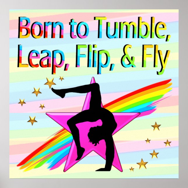 GEBOREN ZU TUMBLE GYMNASTIK POSTER (Vorne)