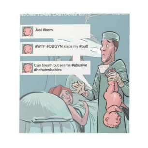 Geboren zu Tweetend lustiger Cartoon Notizblock