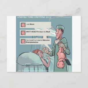 Geboren zu Tweetend lustiger Cartoon Postkarte