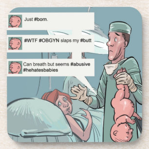 Geboren zu Tweetend lustiger Cartoon Untersetzer