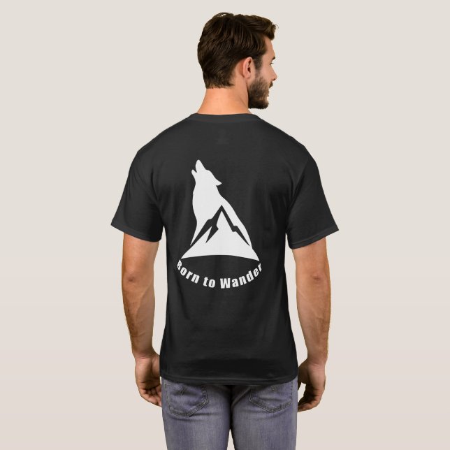 Geboren zu Wander Wolf & Mountain Natur Lover & Wa T-Shirt (Schwarz voll)