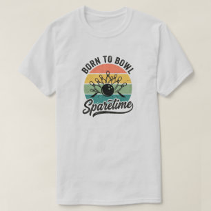 Geboren zum Bowlen Retro Vintage Bowling Sonnenunt T-Shirt