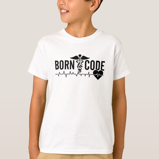 Geboren zum Code des ICD-Codings für Ärztliche Cod T-Shirt (Vorderseite)