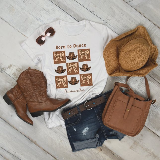 Geboren zum Dance Block Style Hats Bows T - Shirt (Von Creator hochgeladen)