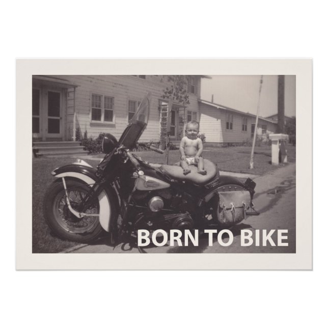 geboren zum Fahrrad Fotodruck (Vorne)