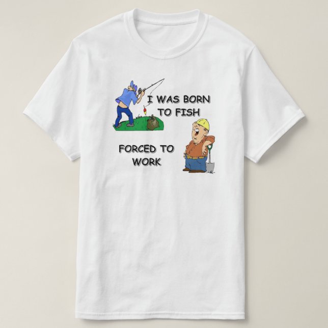 GEBOREN ZUM FISCHEN T-Shirt (Design vorne)
