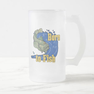 Geboren zum Fish Fishing-Thirt Mattglas Bierglas