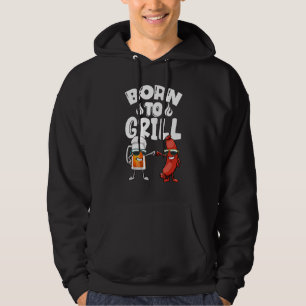 Geboren zum Grillen Hot Dogs & Bierfrauen Feinschm Hoodie