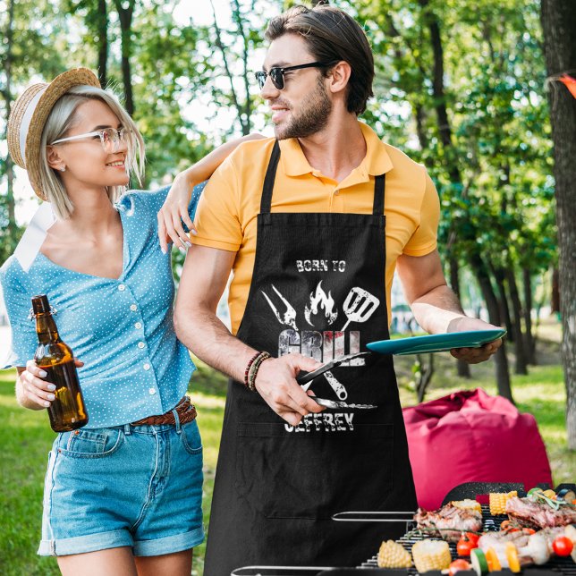 Geboren zum Grillen von GRILLEN Schürze (Von Creator hochgeladen)