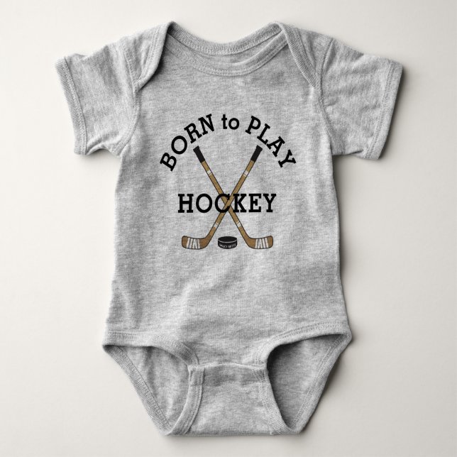 Geboren zum Hockey spielen Baby Strampler (Vorderseite)