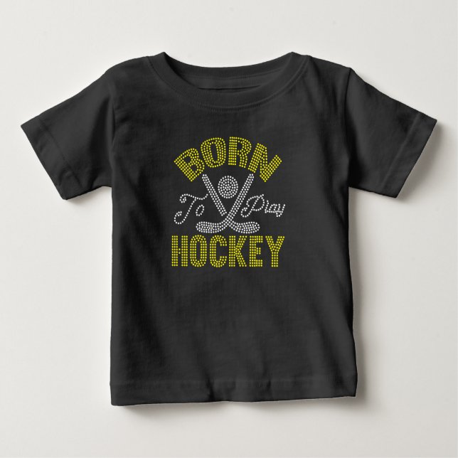 Geboren zum Hockey spielen Baby T-shirt (Vorderseite)