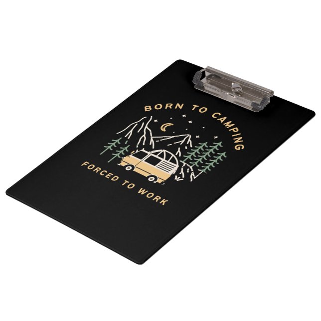 Geboren zum Lager, gezwungen zur Arbeit - Retro Ca Klemmbrett (Schrägansicht)