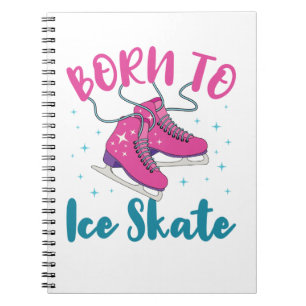 Geboren zum Niedlichen Ice Skate Abbildung Skaten Notizblock