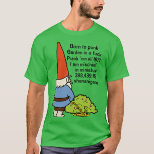 Geboren zum Punk Garden Gnome T-Shirt