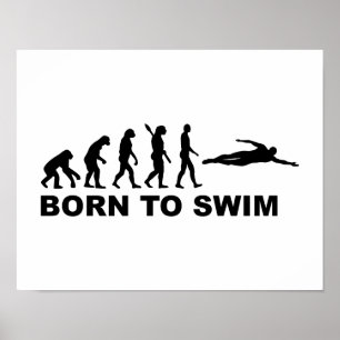 Geboren zum Schwimmen Evolution Poster