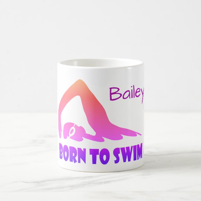 Geboren zum Schwimmen, Freestyle-Schwimmer, person Tasse (Mittel)