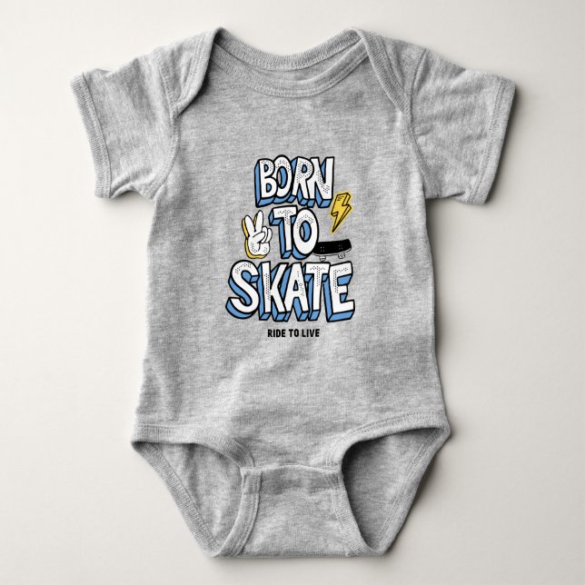 Geboren zum Skate Baby Strampler (Vorderseite)