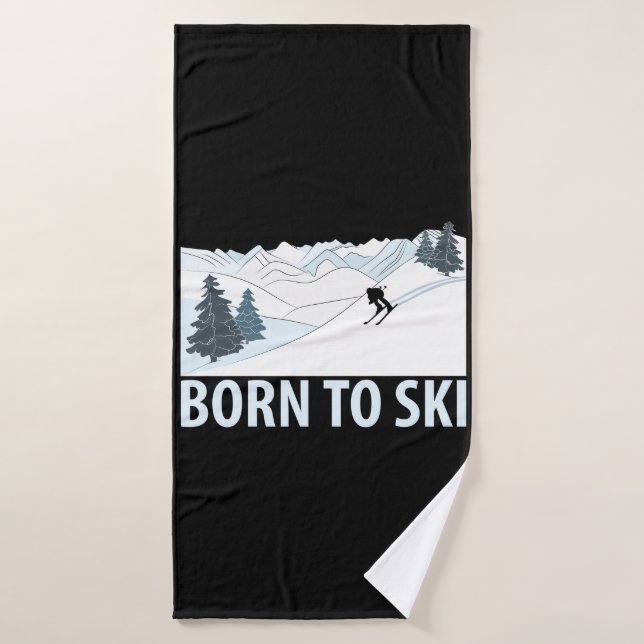 Geboren zum Skiwintersport Badehandtuch (Badehandtuch)