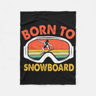 Geboren zum Snowboard Retrosport Snowboarden Fleecedecke