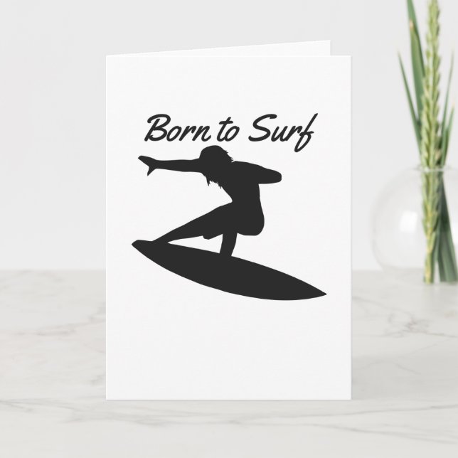 Geboren zum Surfen Karte (Vorderseite)