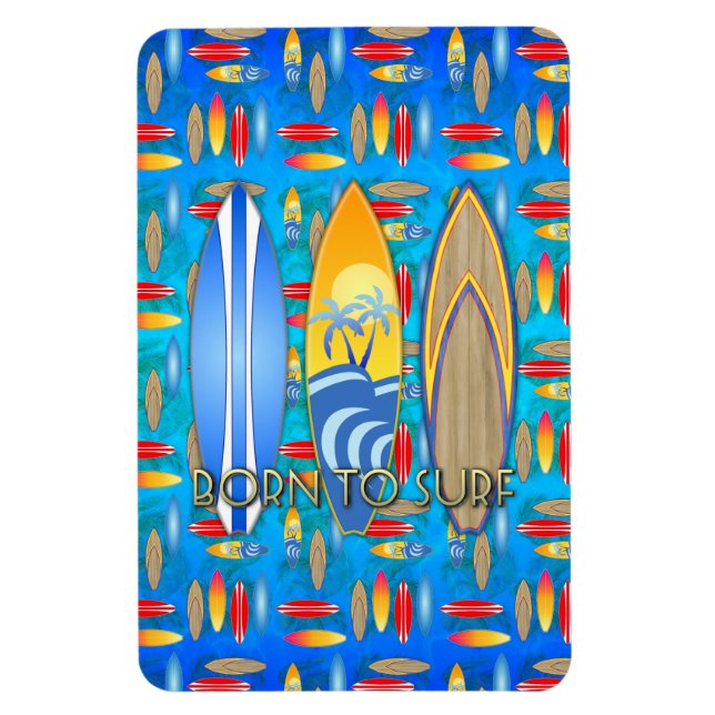 Geboren zum Surfen Magnet (Vertikal)