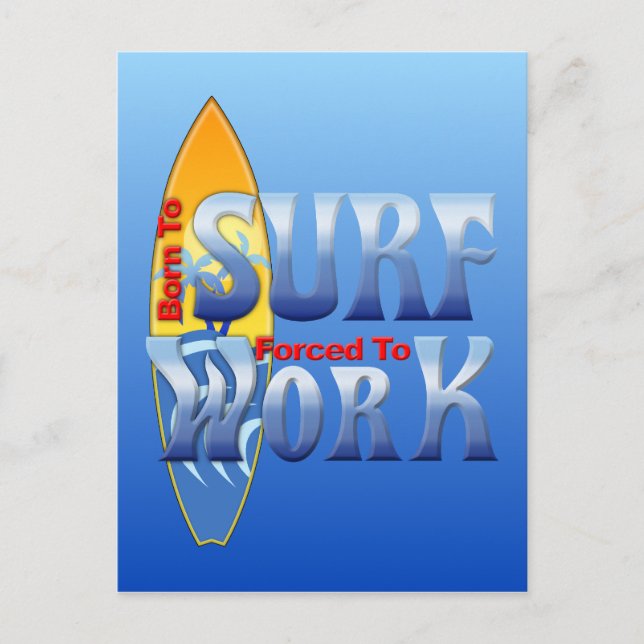 Geboren zum Surfen Postkarte (Vorderseite)